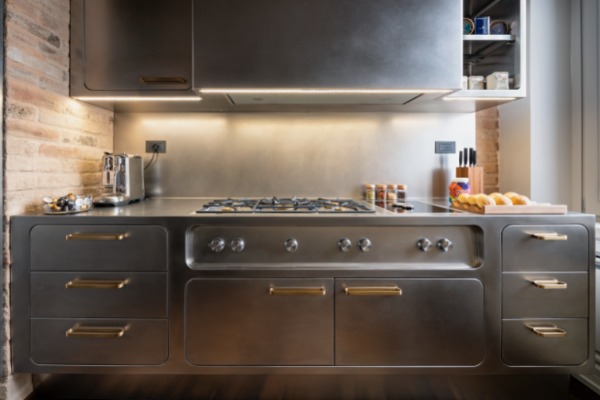 Stainless steel modern kitchen